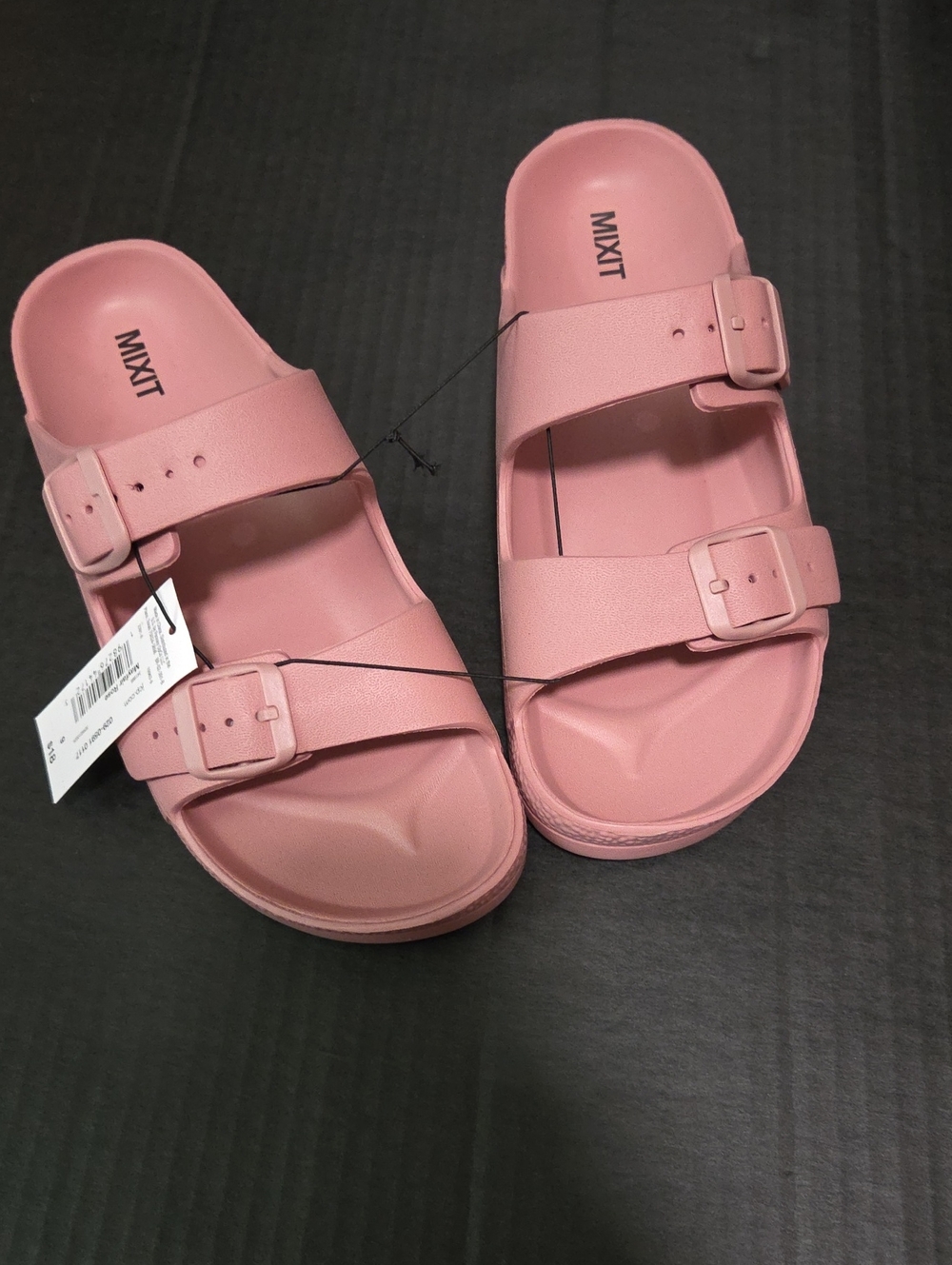 Mixit Pink Double-Buckle Slide Sandals